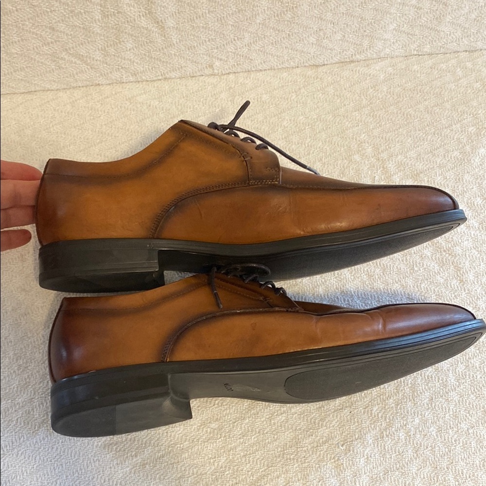 Aldo Brown Distressed Leather Oxford Shoes Business Corporate Formal Vintage - Picture 9 of 11